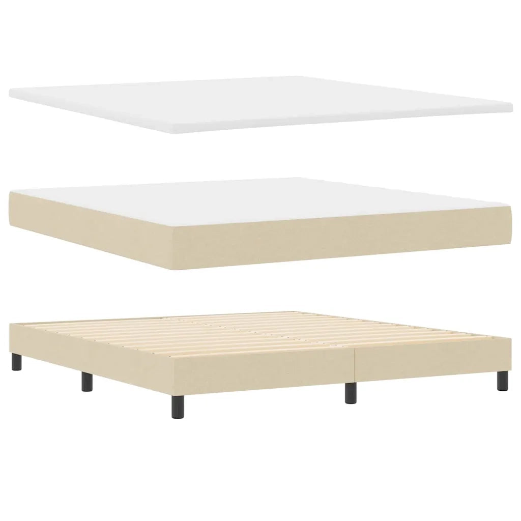 Letto a molle con cuscino Crema 180 x 200 cm Tessuto 3338788