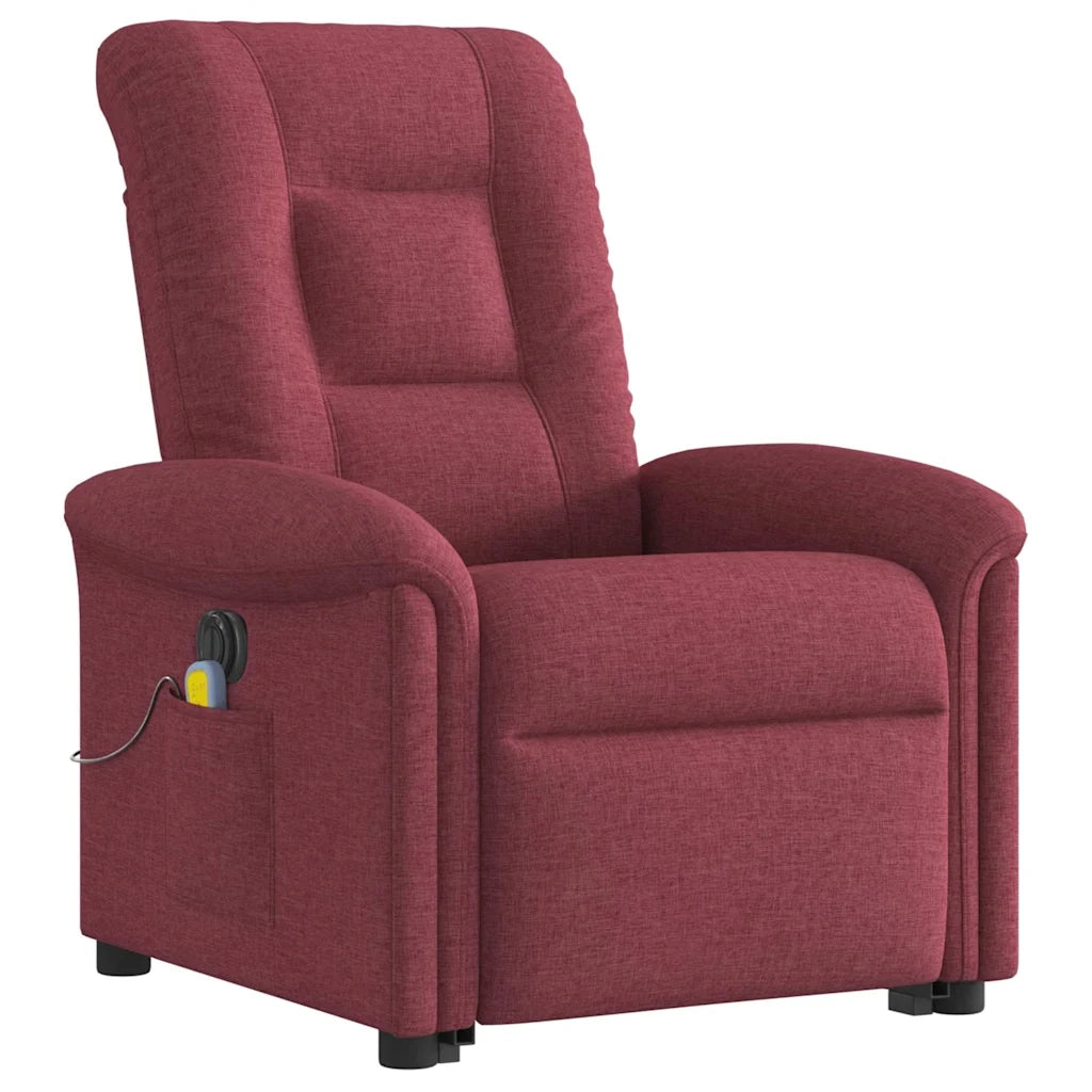 Poltrona Alzapersona Massaggiante Elettrica Rosso Vino Tessuto 3303287