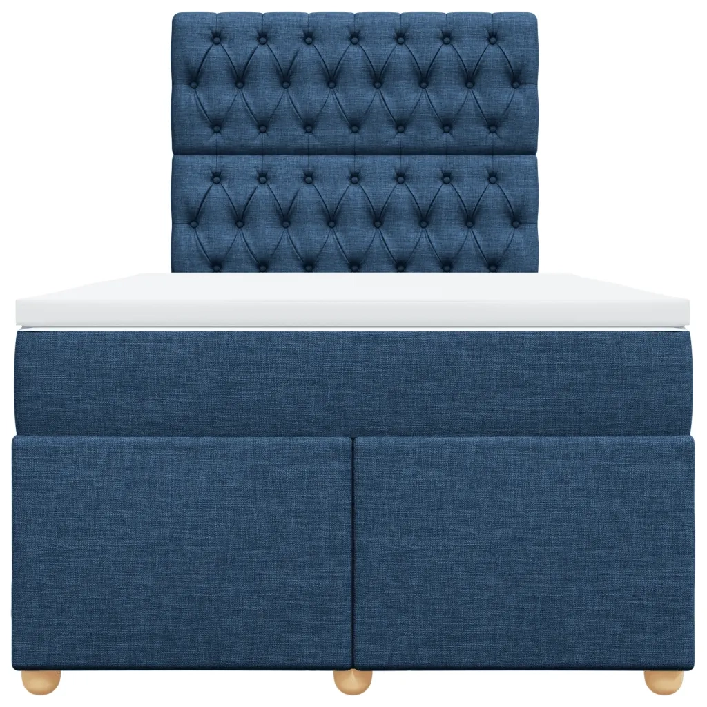 Giroletto a Molle con Materasso Blu 120x190 cm in Tessuto