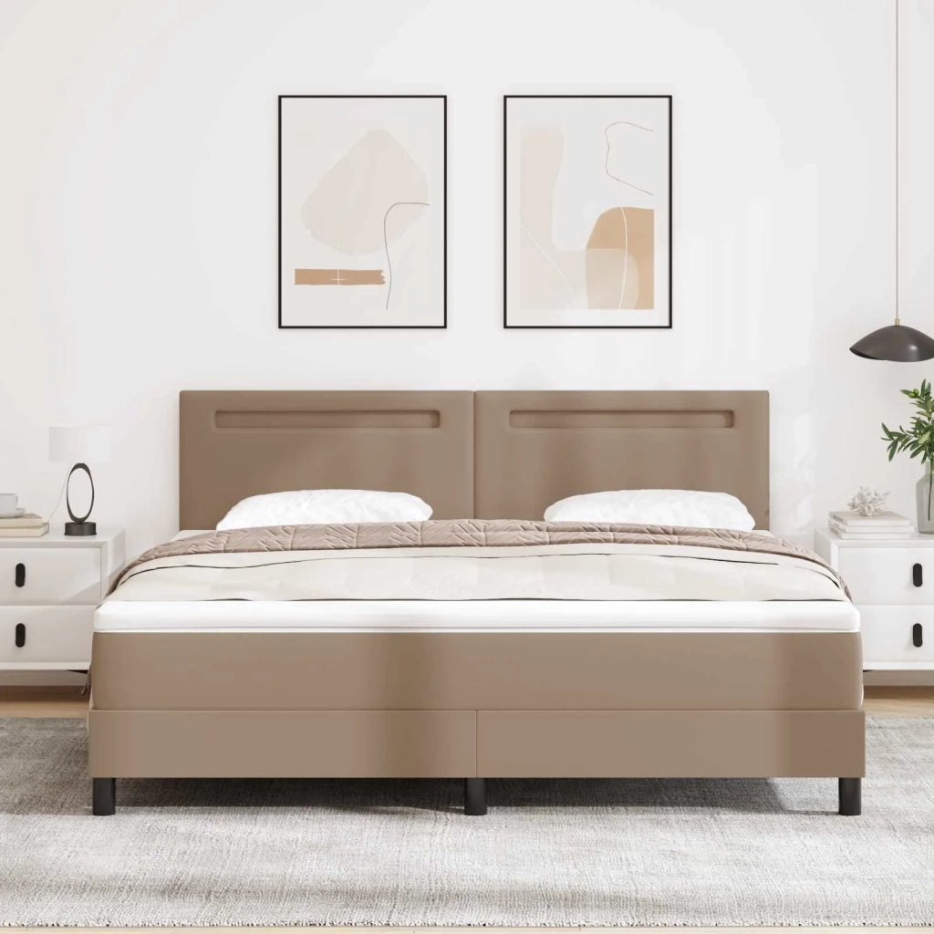Letto a molle Cappuccino 180 x 200 cm Pelle sintetica 3339063