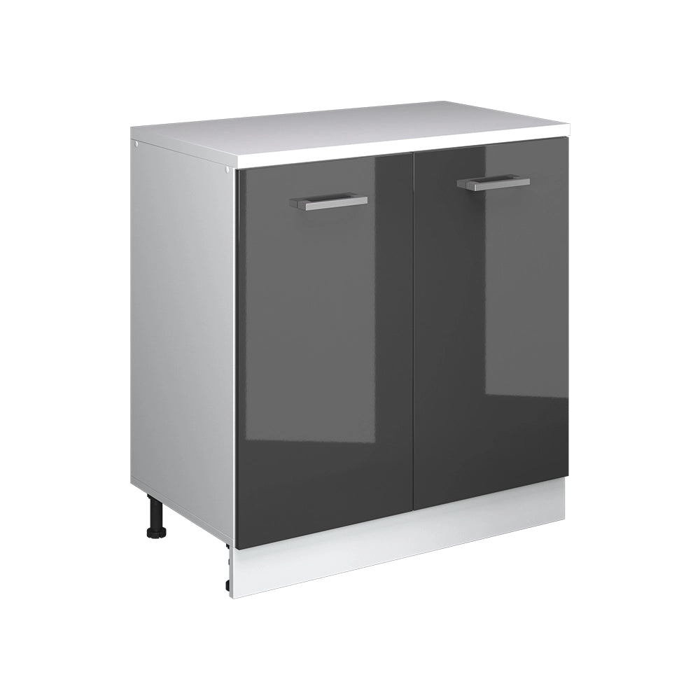 Mobile per mansarda Rion Antracite lucido/Bianco 80 x 83.8 cm senza inclinazione con 2 ante Vicco