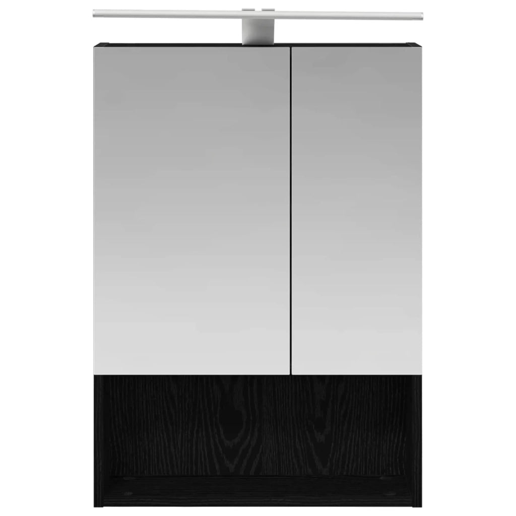 Mobiletto per specchio da bagno Rovere Nero 50 x 14,5 x 70 cm 889208