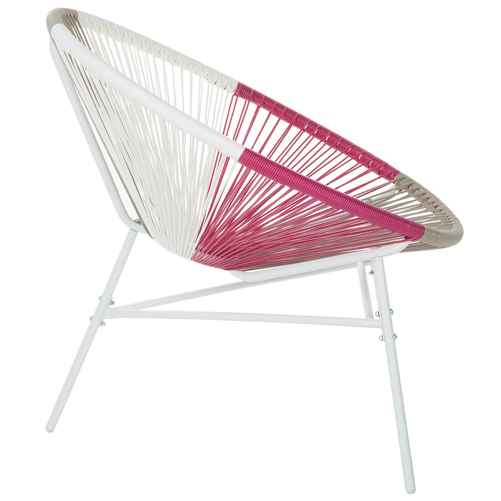 Set di 2 Sedie da Giardino spaghetti di colore beige e rosa stile Moderno contemporaneo