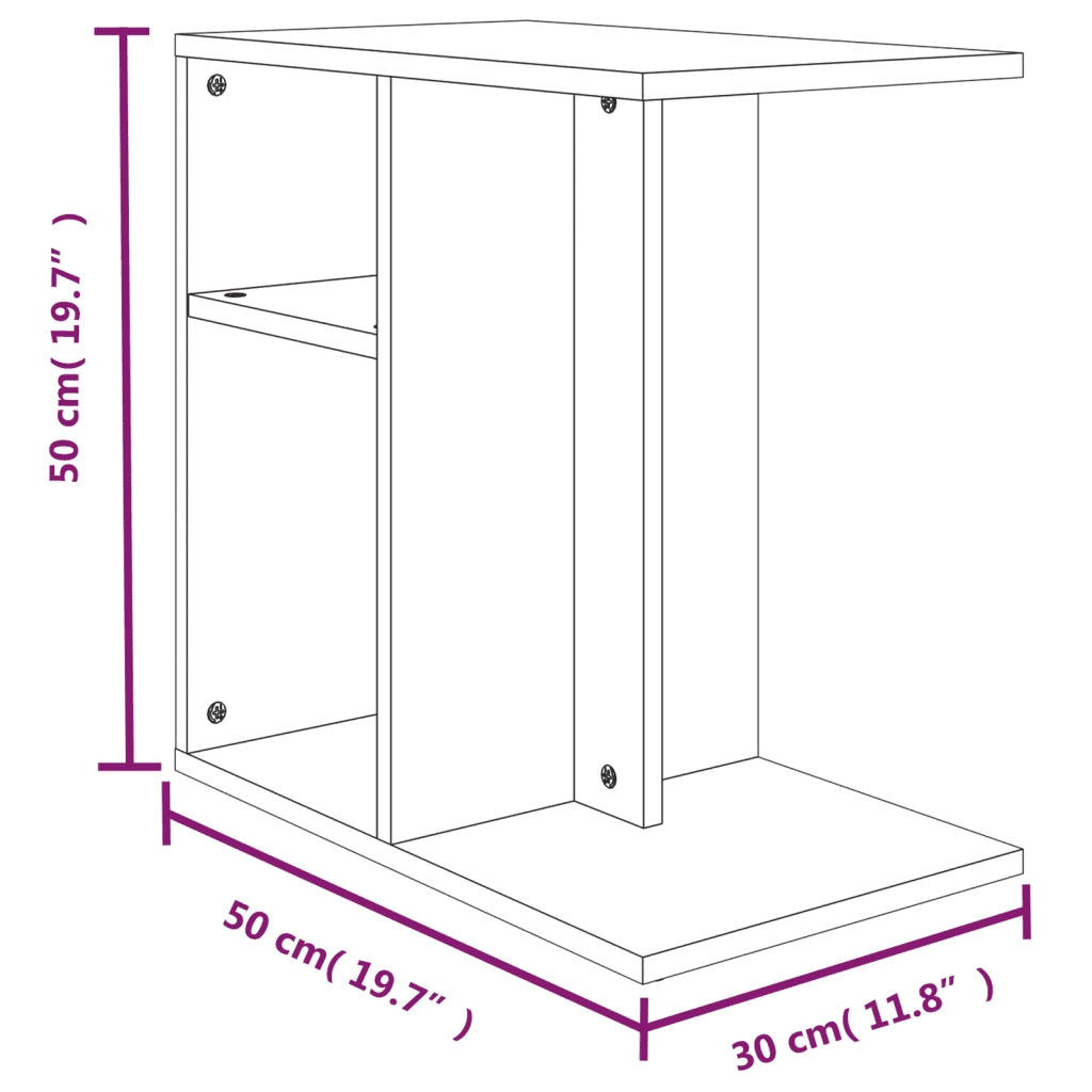 Tavolino da Salotto Rovere Marrone 50x30x50cm Legno Multistrato cod mxl 11783
