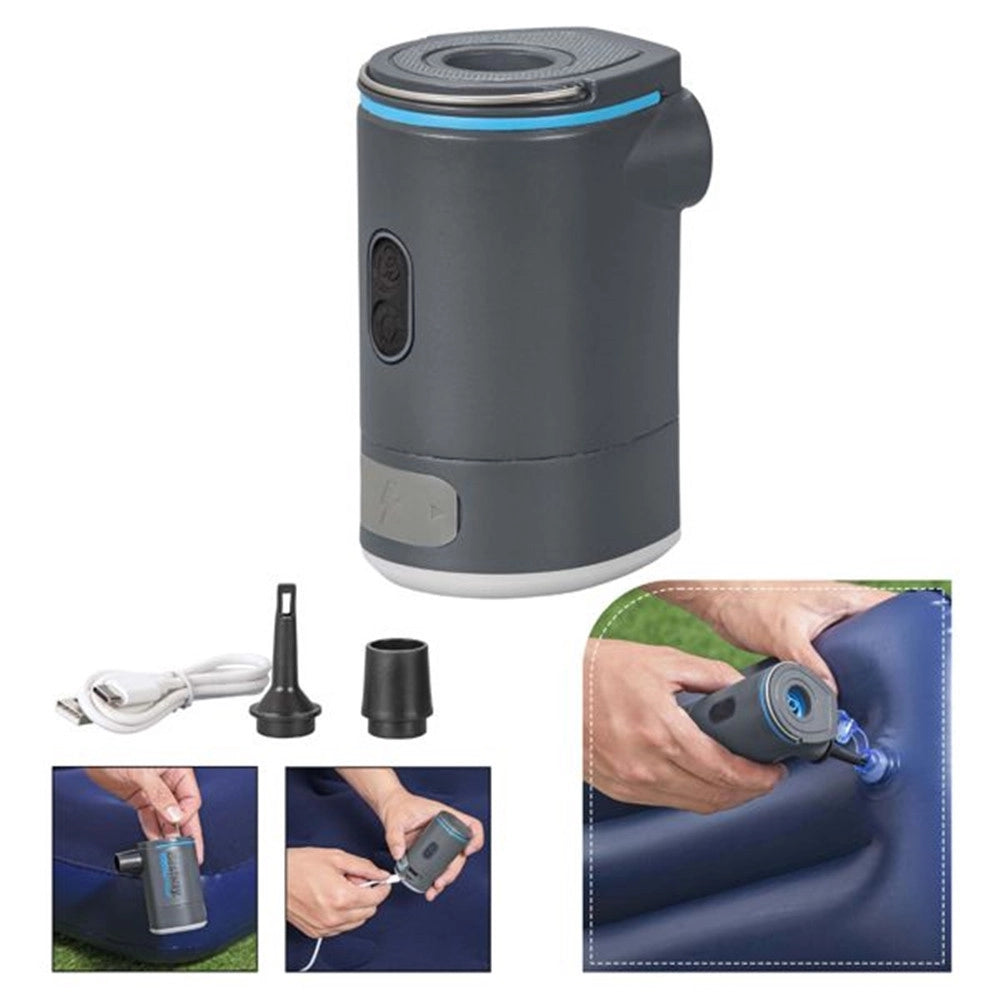 Trade Shop - Pompa Ad Aria Gonfiaggio Powertouch Pocket A Batteria Ricaricabile 200l/min Luce Led 62322 -