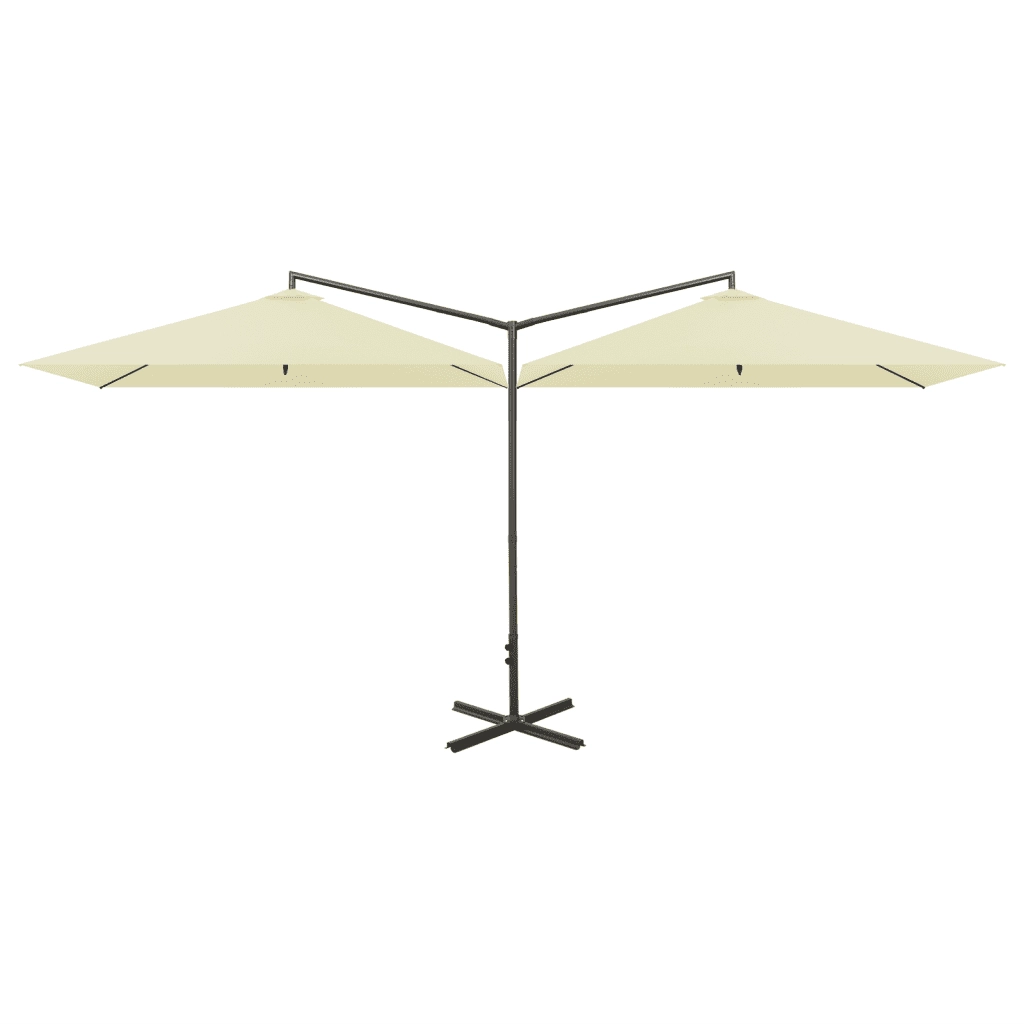 Ombrellone Doppio-Ombrellone da giardino con Palo in Acciaio Sabbia 600x300 cm