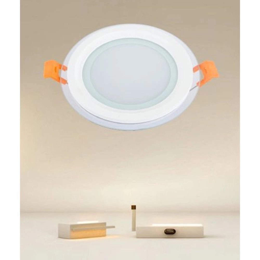 Trade Shop - Pannello Led Da Incasso Luce 3000k-6500k 9w Tondo Am-cr-9 Con Bordo Traparente 00632 -
