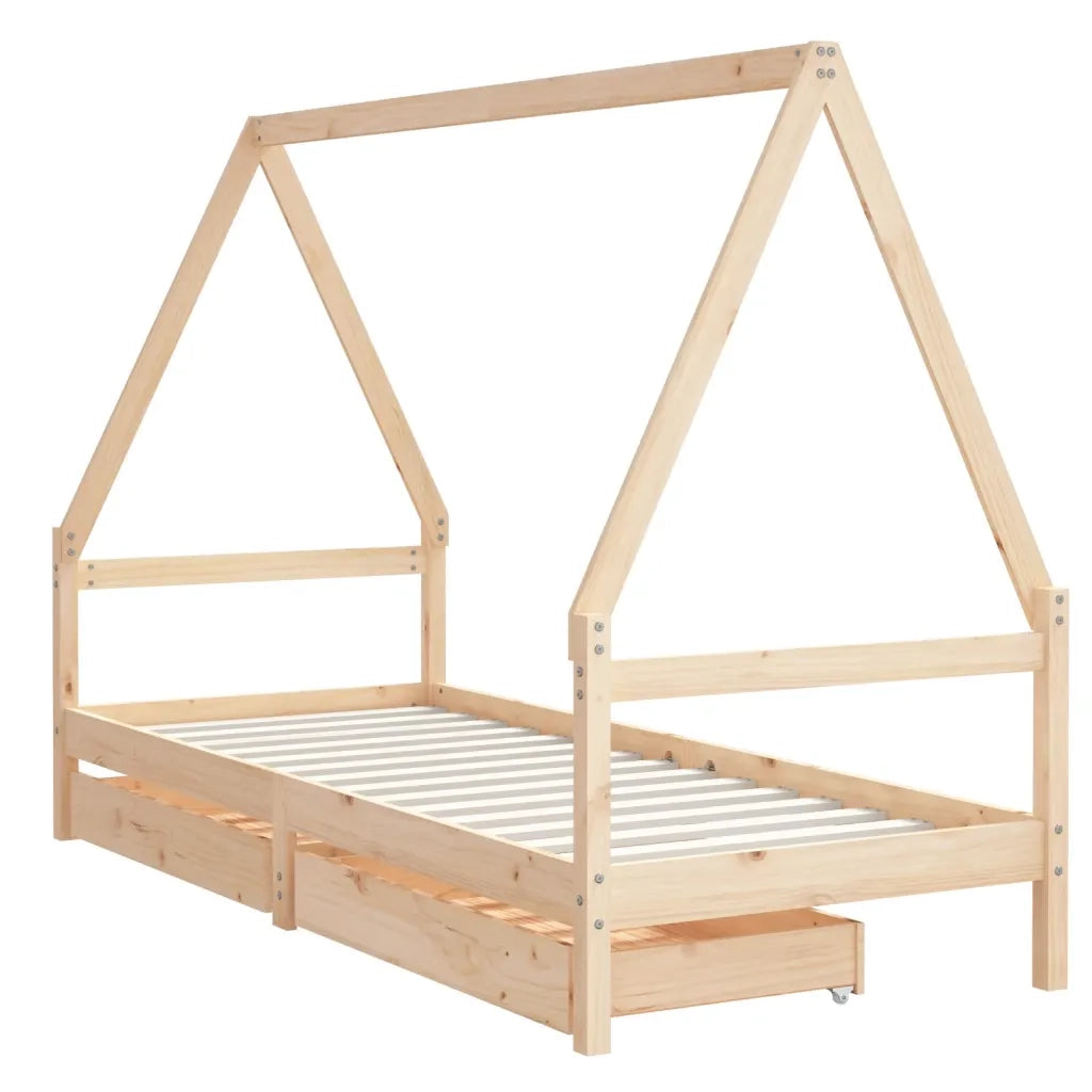 Giroletto per Bambini | Letto Infantile | Lettino con Cassetti 90x190cm Legno Massello Pino