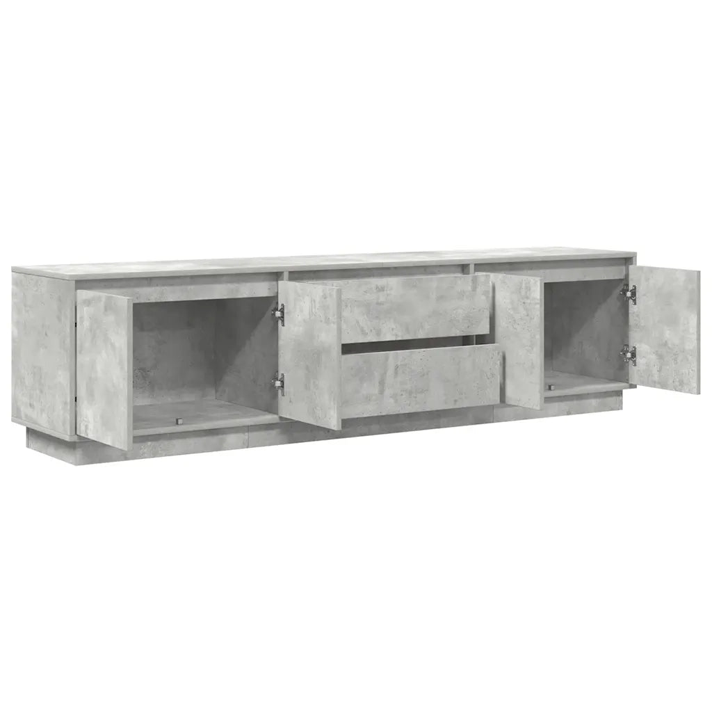 Mobile Porta TV con Luci LED Grigio Cemento 193,5x41x50 cm 3328438