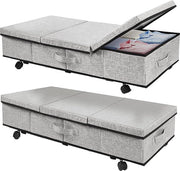 Commode da letto con ruote - cassetta ripiegabile di archiviazione - 2 pezzi - 79 x 40 x 18,5 cm