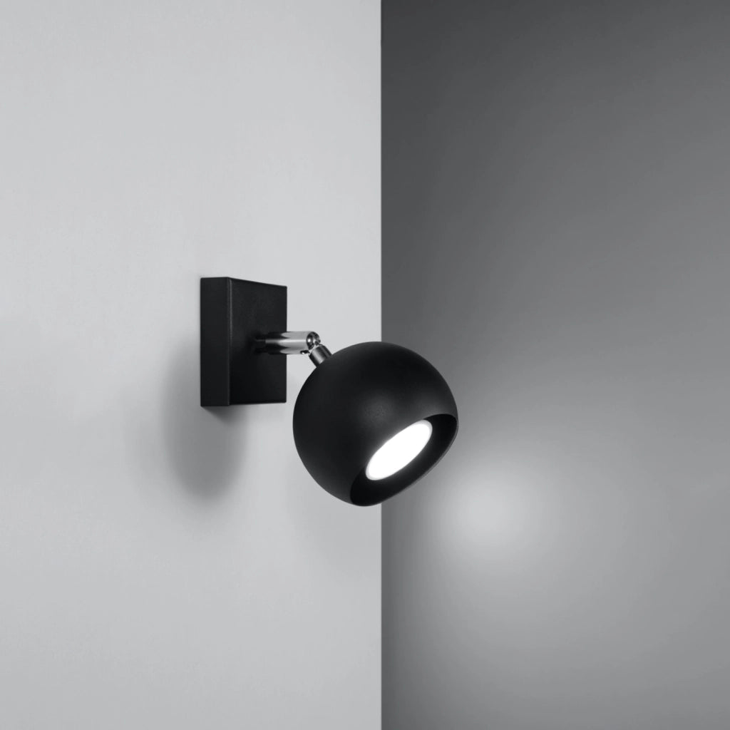 Applique FOKUMO 1 luce metallo nera/argento GU10 Pure Lume