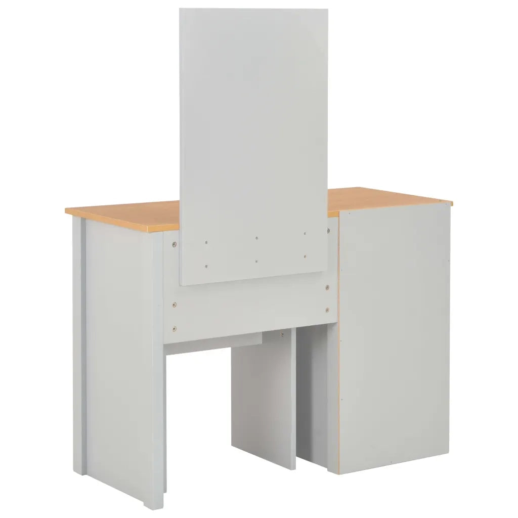 Toeletta | Tavolo da Trucco con Specchio e Sgabello Grigio 104x45x131 cm