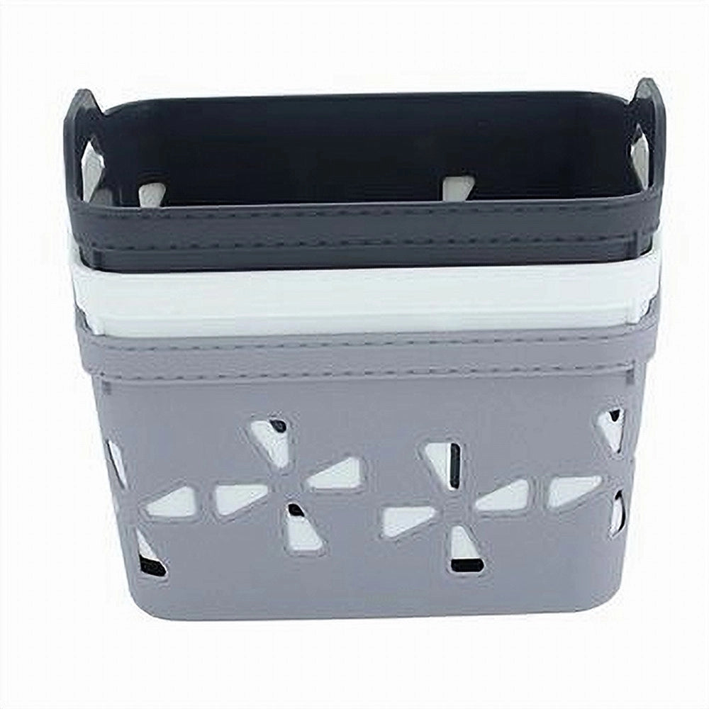 Trade Shop - Set 2 Pz Cesto Portaoggetti Cestino Porta Tutto Con Maniglie 18,5x12x12 Cm 10723 -