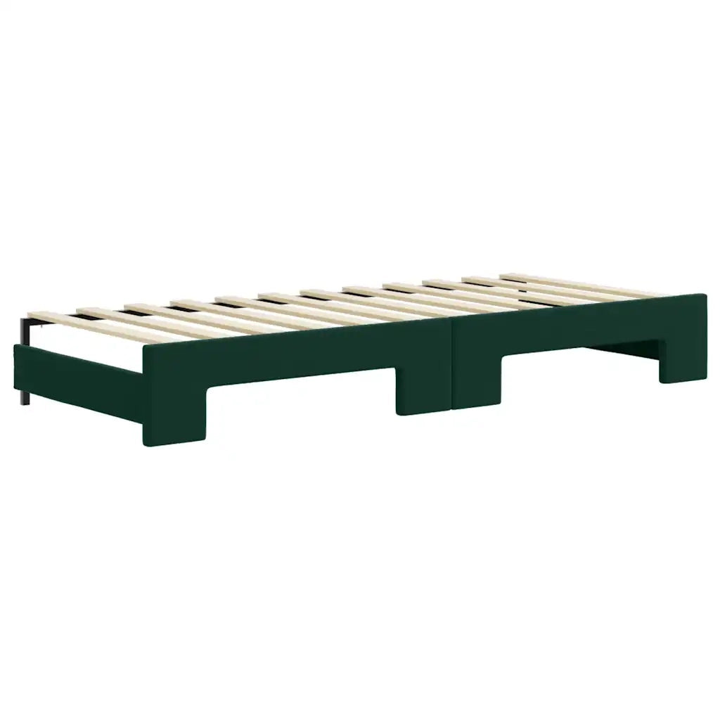 Divano Letto Estraibile Cassetti Verde Scuro 80x200cm Velluto 3196972