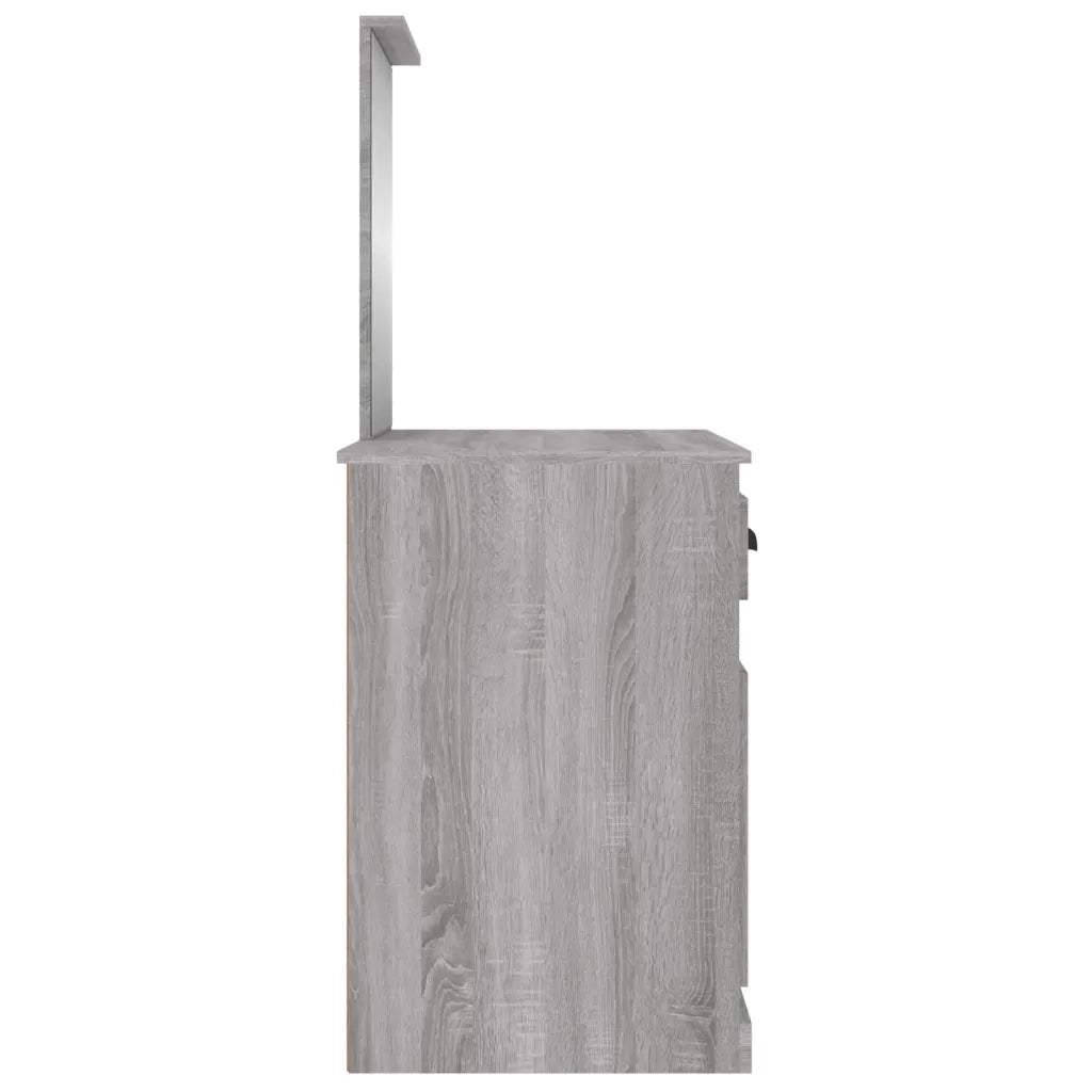 Toeletta | Tavolo da Trucco Specchio Grigio Sonoma 90x50x132,5cm Legno Multistrato