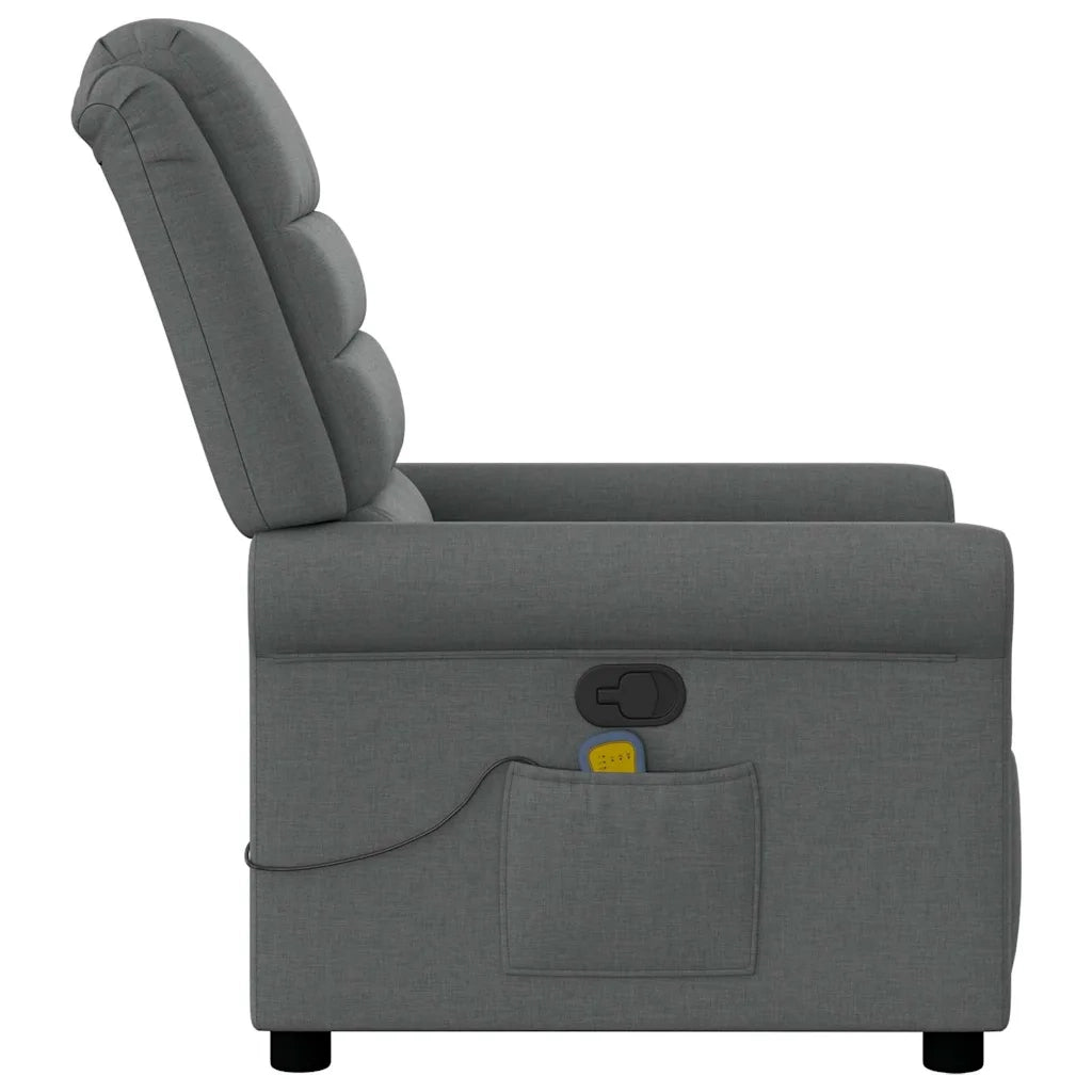 Poltrona reclinabile massaggiante in tessuto grigio scuro 4015647