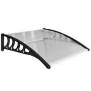 Tettoia da Esterno 103x96,5x27cm per Porte e Finestre in Policarbonato Trasparente