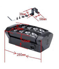 Effetti Luce A Testa Mobile Multiraggio Rush Multi Beam Mini Spider 8 Raggi Beam         