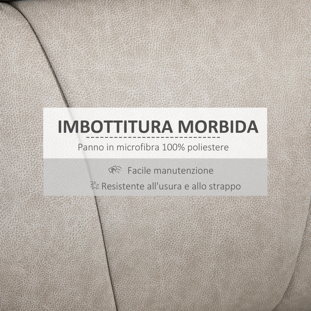 Poltrona Reclinabile con Poggiapiedi e Braccioli Imbottiti ¨C zephmum ¨C Grigio 78x96x102 cm