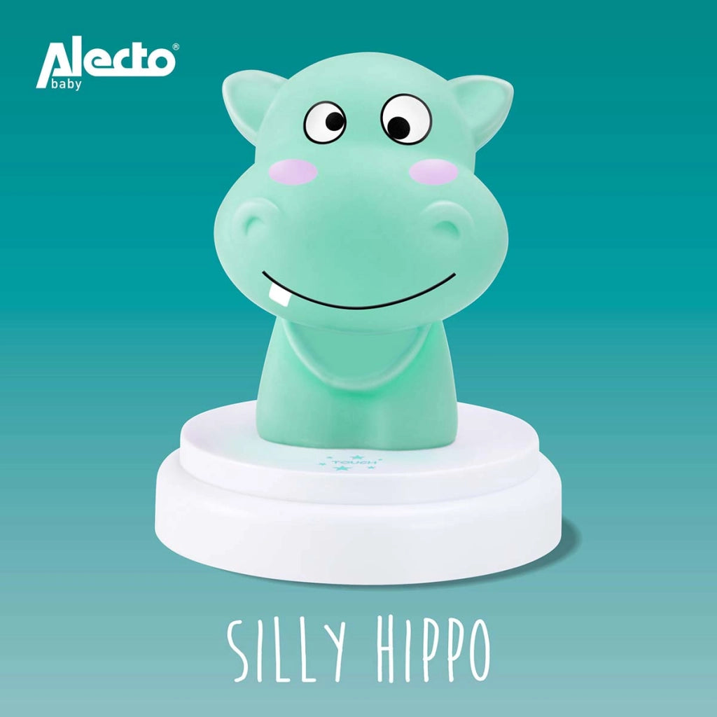 Ippopotamo LED Luce notturna SILLY HIPPO Design divertente Verde acqua Alecto