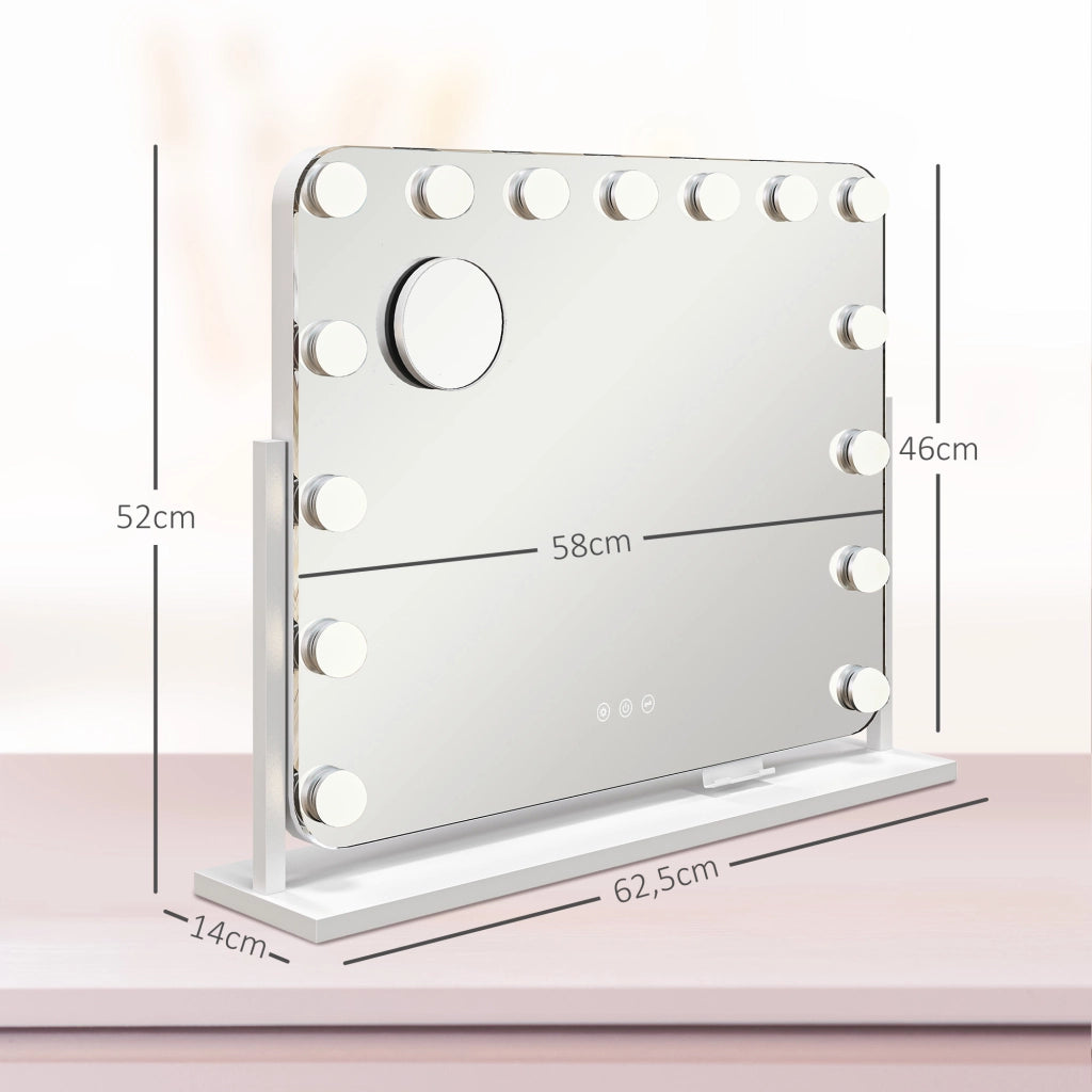 Specchio da trucco LED con ingrandimento ¨C zephmum ¨C 63x50 cm