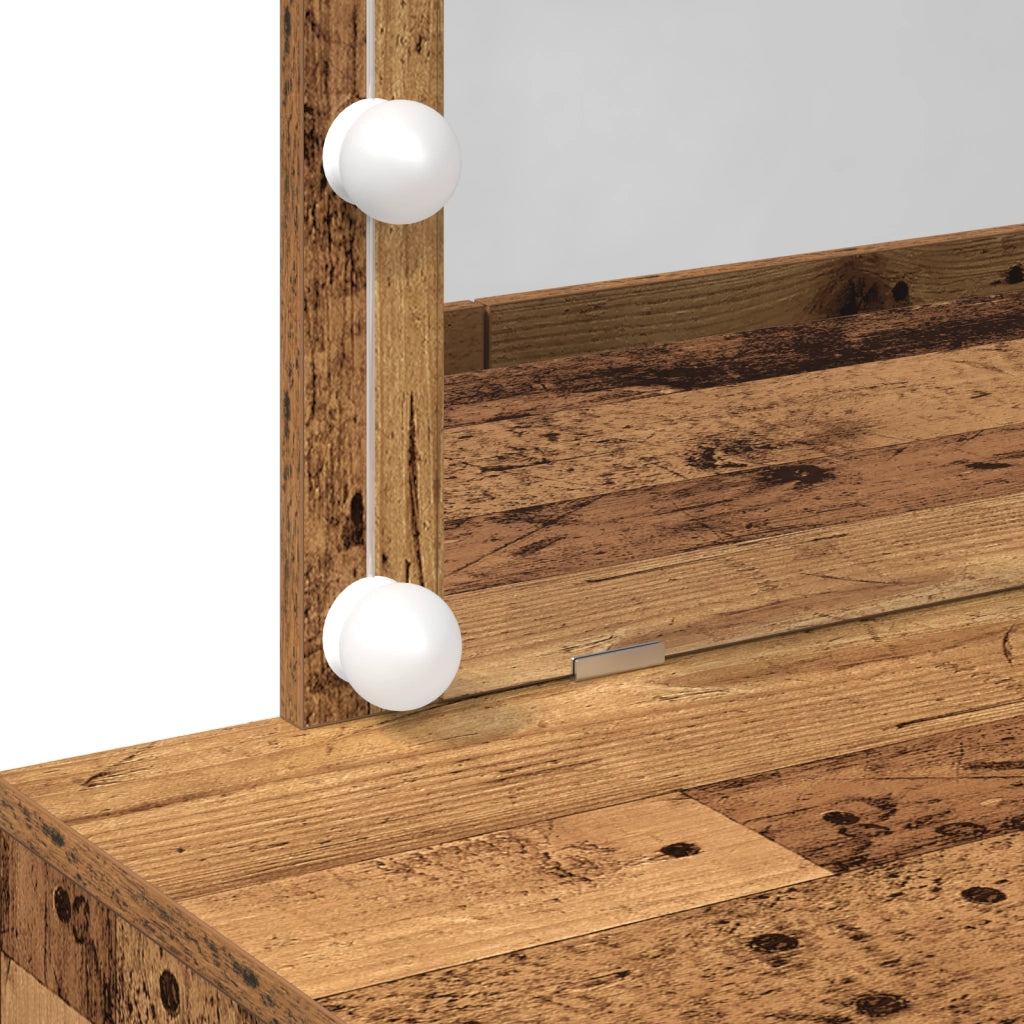 Tavolo da trucco con LED Legno Vecchio 100x40x120 cm