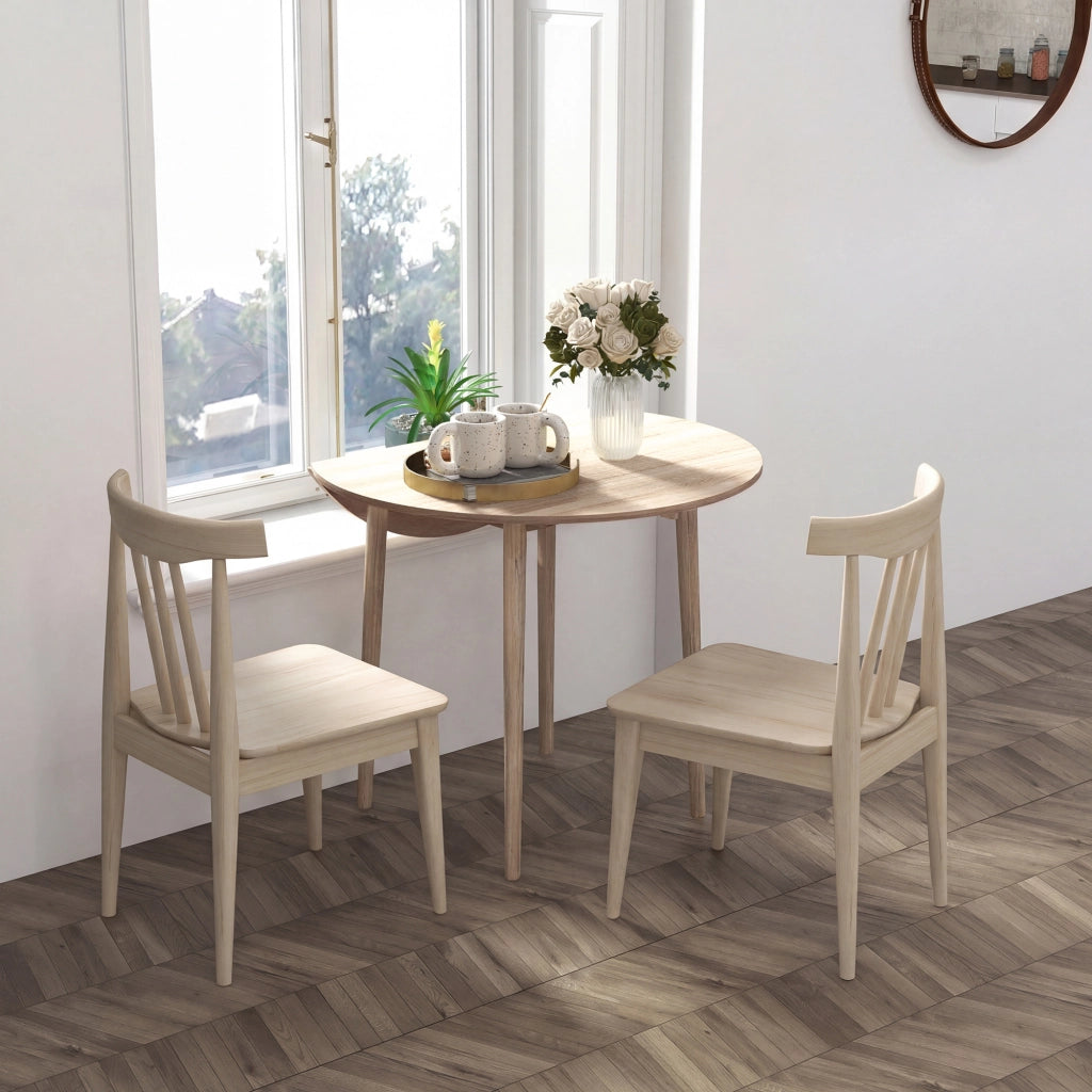 Tavolo da pranzo pieghevole e allungabile rotondo ¨C zephmum ¨C legno ?89x73.5H cm