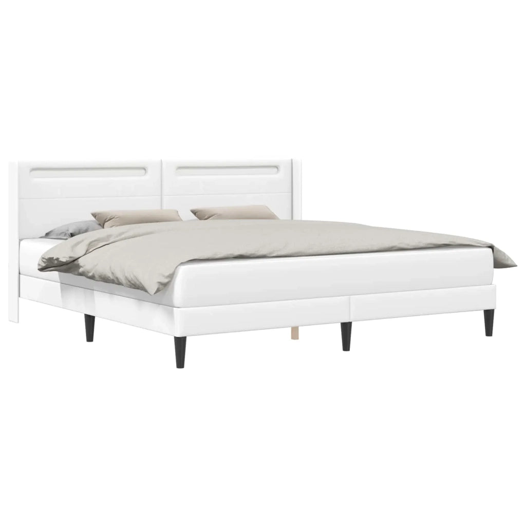 Struttura del letto con testiera Bianco 180 x 200 cm Similpelle 42027989