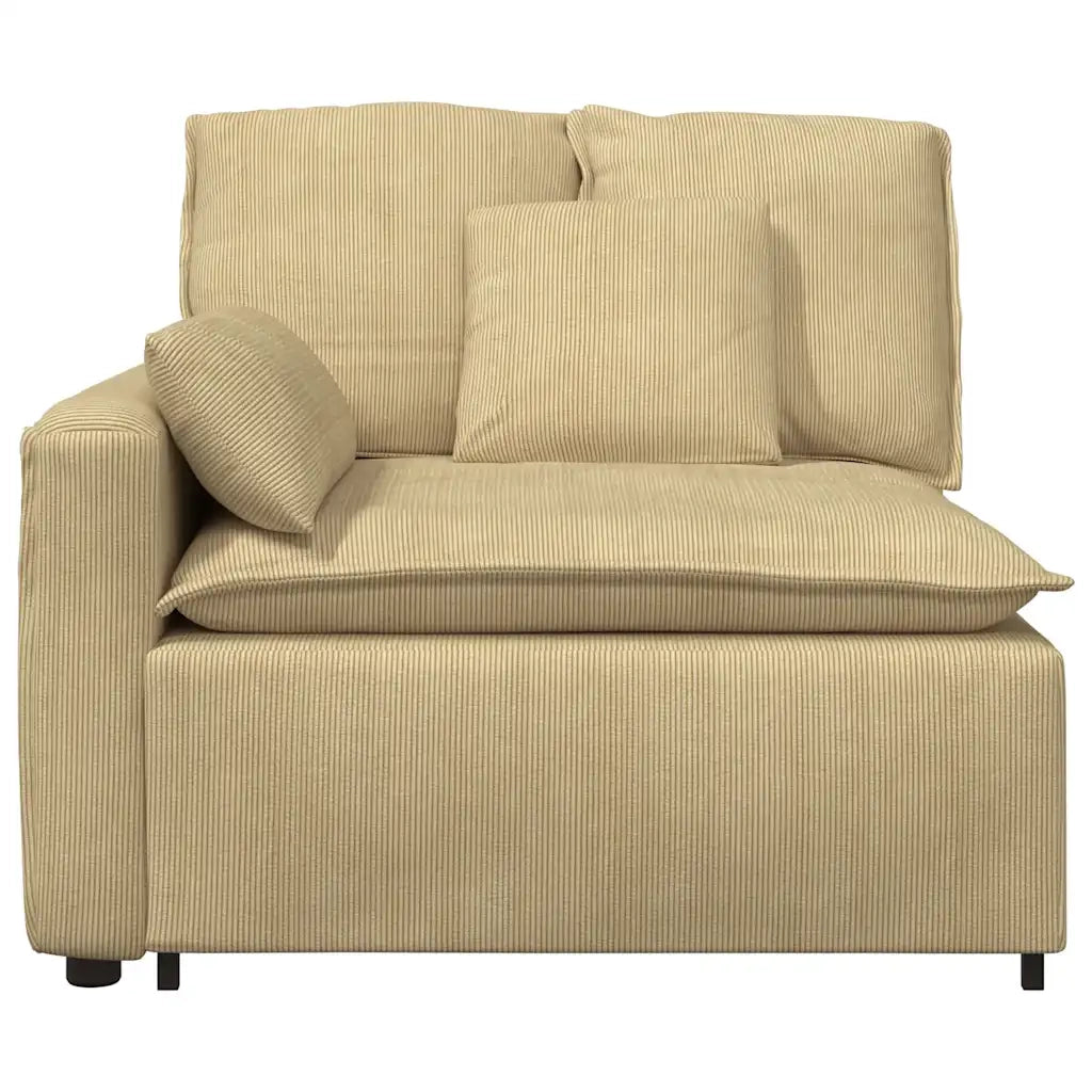 Modulo Terminale Bracciolo Divano Modulare con Cuscini Verde Grigio 100 cm CFW3160675