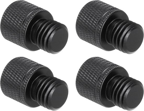 Set di 4 adattatori per microfono, femmina 3/8 a maschio M12, in alluminio lega, nero, accessori per supporto microfono