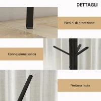 Appendiabiti da Terra Verticale Moderno per Ingresso, 45x45x180cm, Nero