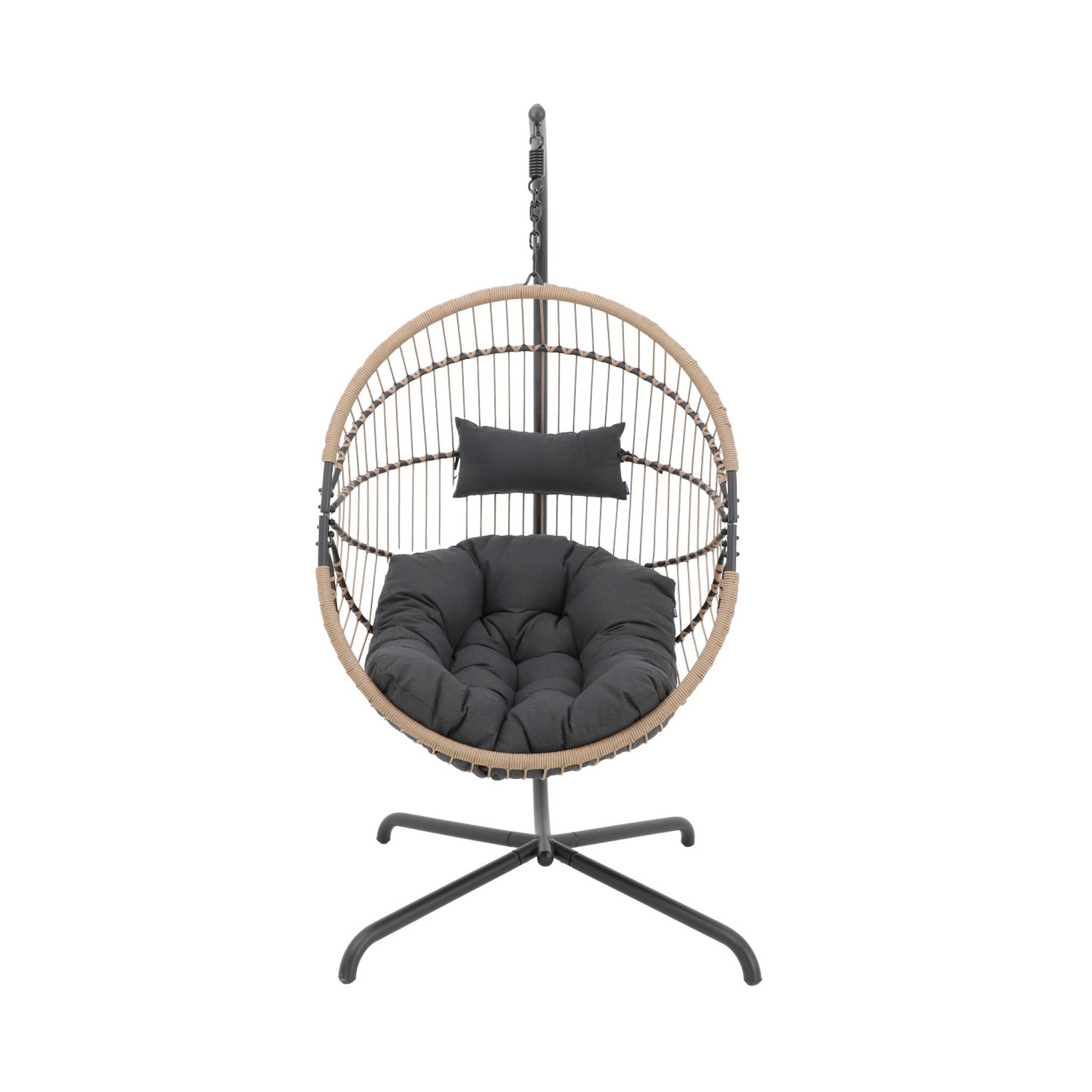 Uovo sospeso acciaio poliestere, beige