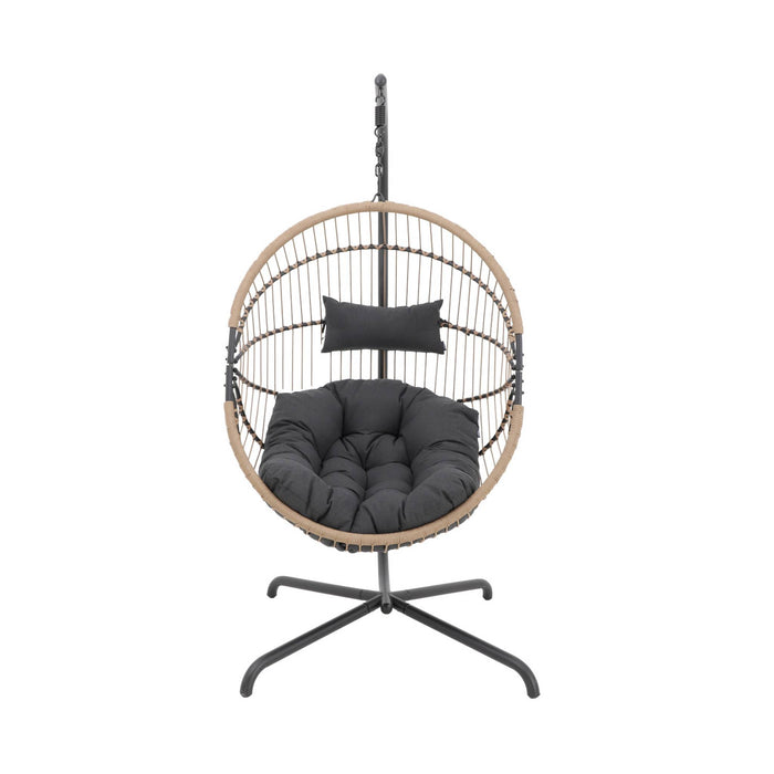 Uovo sospeso acciaio poliestere, beige