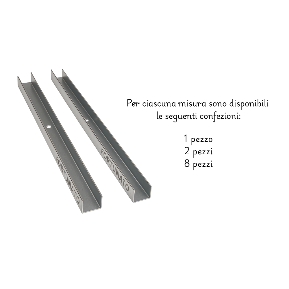 Guida u standard 1 m profilo preforato sp 0,6 mm per cartongesso *** pezzi 2, misure 40 x 100 x 40 mm, confezione 1