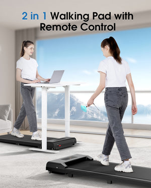 Tapis Roulant Elettrico 10 km/h - RATTANTREE - Walking Pad,Tappeto Corsa Extra Large 42CM, con telecomando e display LCD,Telaio rinforzato - Nero
