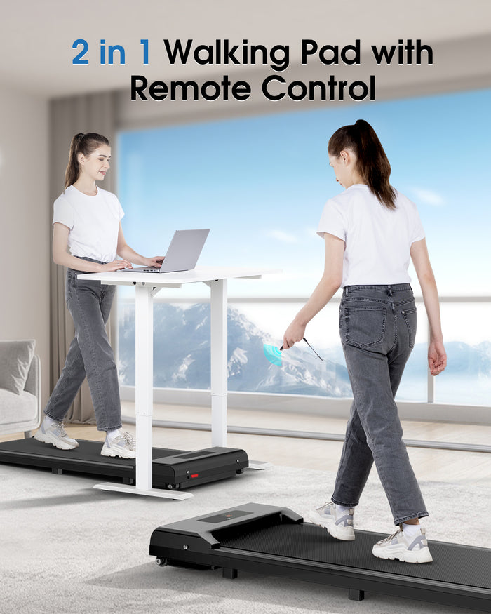 Tapis Roulant Elettrico 10 km/h - RATTANTREE - Walking Pad,Tappeto Corsa Extra Large 42CM, con telecomando e display LCD,Telaio rinforzato - Nero