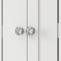 Mobile Sopra il Water con Ripiano Regolabile, 2 Porte, Supporto per Carta Igienica e Ripiani Aperti, Bianco