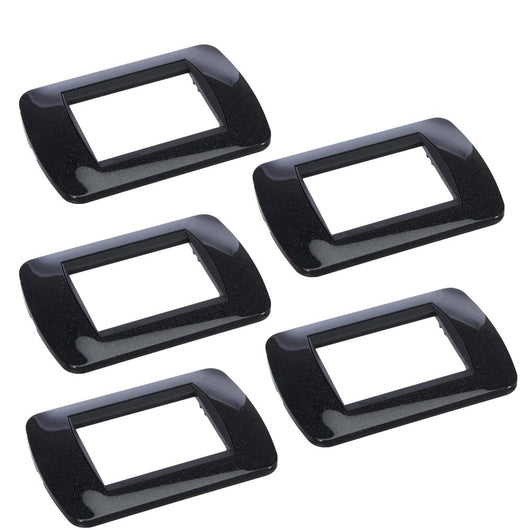 Placca 5 pezzi living light international 3 posti tecnopolimero l4803 *** colore acciaio scuro, confezione 1