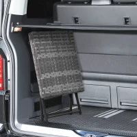 Tavolino da Giardino Pieghevole Salvaspazio in Rattan Sintetico e Acciaio, 40x40x40cm, Grigio