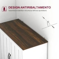 Credenza Cucina Moderna a 2 Ante con Ripiano Regolabile in Legno, 80x39.7x80cm, Bianco