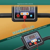 Tapis Roulant Pieghevole con Inclinazione, Tapis Roulant Elettrico Portatile con Schermo LCD, Velocità 1-10 km/h, Ruote, Impugnatura, per Home, Casa e Ufficio, Nero