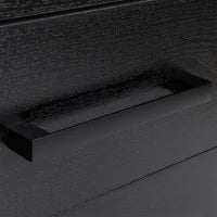 Cassettiera Portadocumenti da Ufficio Schedario con 3 Cassetti e Serratura, in Legno, Nero, 39.2 x 40 x 65.4cm