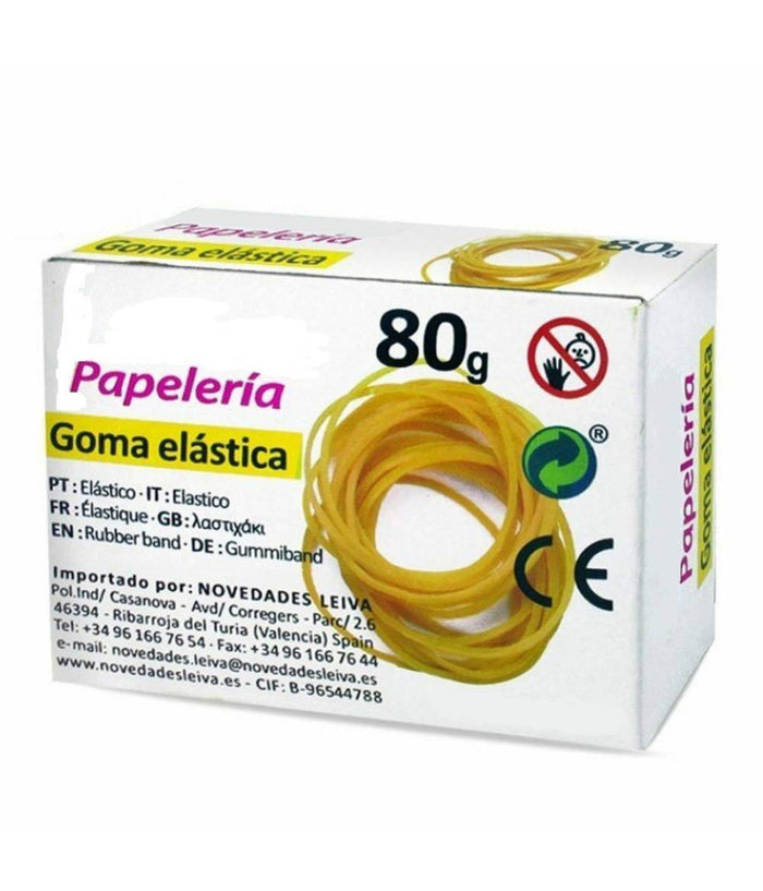 Elastici In Gomma Giallo Confezione Da 80g Per Ufficio Casa Cucina Bricolage         