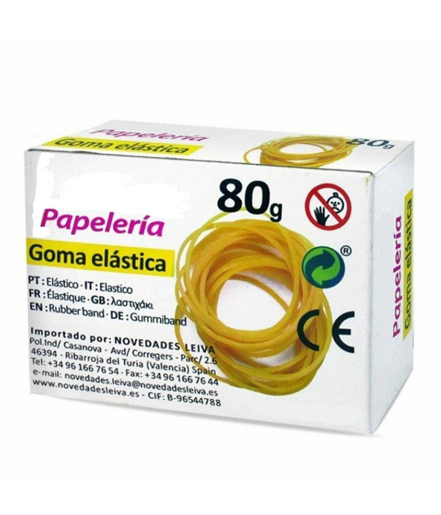 Elastici In Gomma Giallo Confezione Da 80g Per Ufficio Casa Cucina Bricolage         