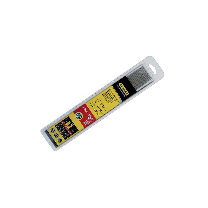 Elettrodi Ø1,6x300 mm – rivestimento rutilo – confezione 25 pz – per acciaio dolce – Stanley