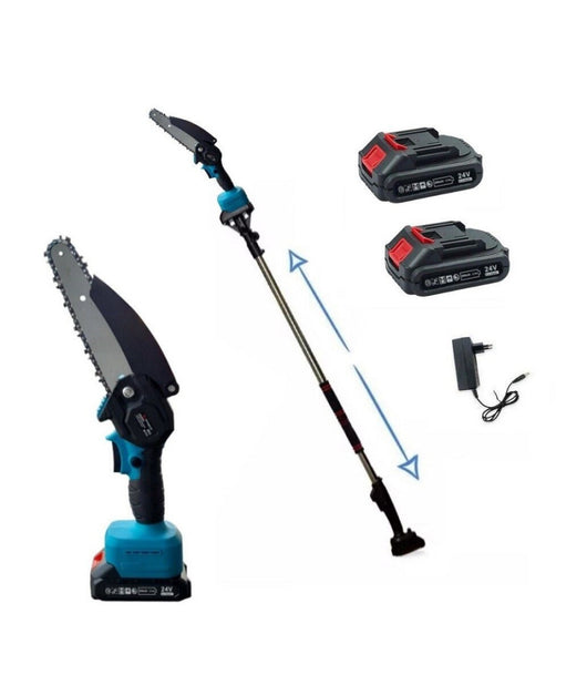 Elettrosega Batteria 24v Motosega Potatore Troncarami Con Asta Telescopica 240mm         