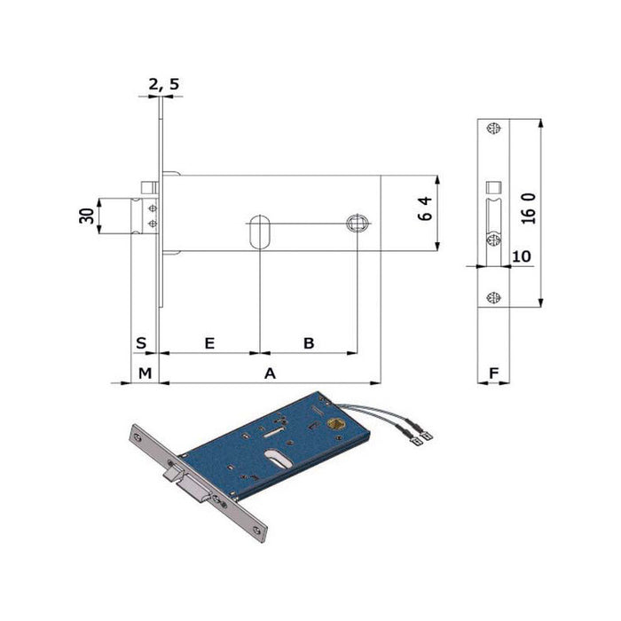 Elettroserratura Inf.Fasce All E60 388 Omec