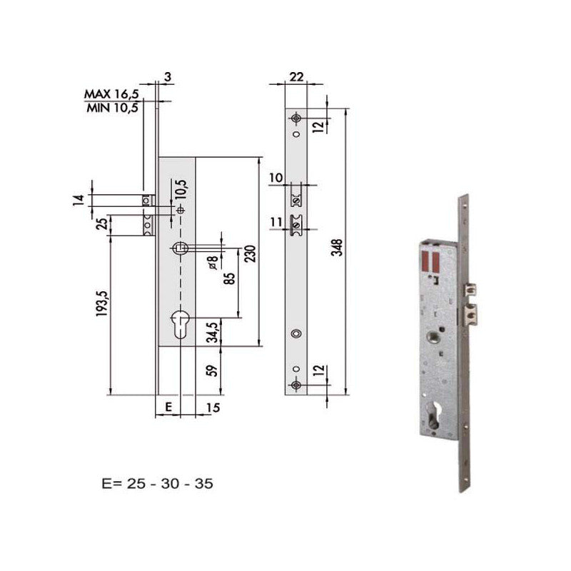 Elettroserratura Inf.Mont. All 16205-30-0 Cisa