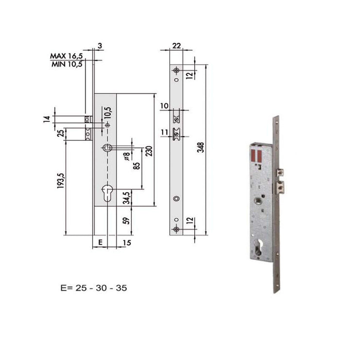 Elettroserratura Inf.Mont. All 16205-30-0 Cisa