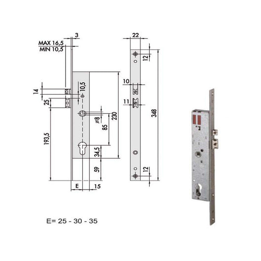 Elettroserratura Inf.Mont. All 16205-35-0 Cisa